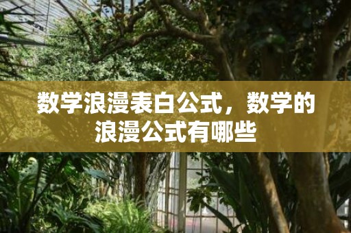 数学浪漫表白公式，数学的浪漫公式有哪些