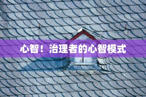 心智！治理者的心智模式