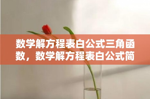 数学解方程表白公式三角函数，数学解方程表白公式简单