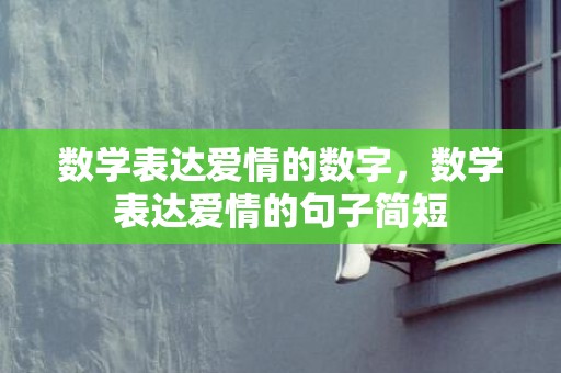 数学表达爱情的数字，数学表达爱情的句子简短