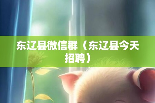 东辽县微信群（东辽县今天招聘）