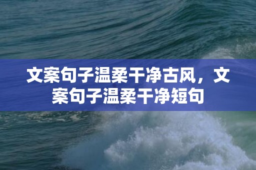 文案句子温柔干净古风，文案句子温柔干净短句
