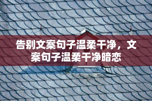 告别文案句子温柔干净，文案句子温柔干净暗恋