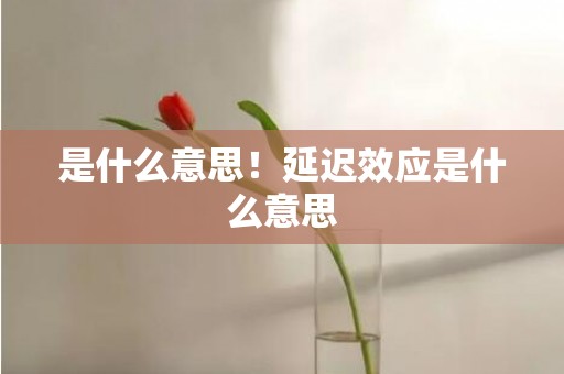 是什么意思！延迟效应是什么意思