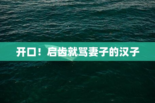 开口！启齿就骂妻子的汉子
