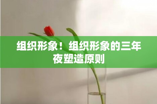 组织形象！组织形象的三年夜塑造原则