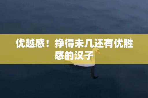 优越感！挣得未几还有优胜感的汉子