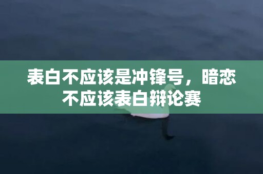 表白不应该是冲锋号，暗恋不应该表白辩论赛