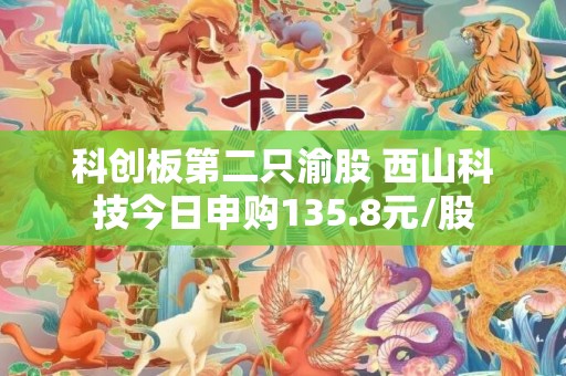 科创板第二只渝股 西山科技今日申购135.8元/股