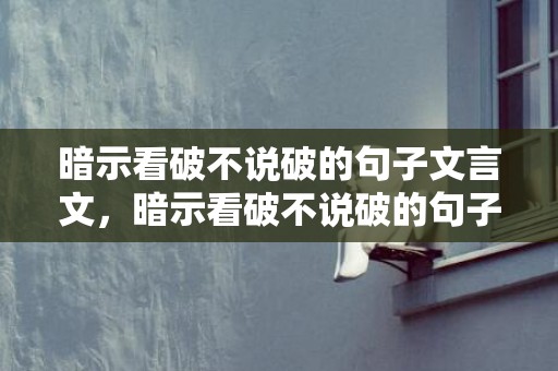 暗示看破不说破的句子文言文，暗示看破不说破的句子