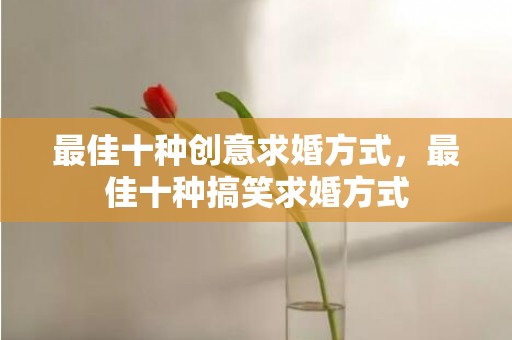 最佳十种创意求婚方式，最佳十种搞笑求婚方式