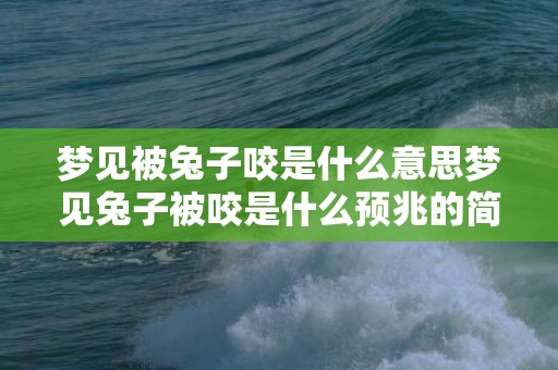 梦见被兔子咬是什么意思梦见兔子被咬是什么预兆的简单介绍