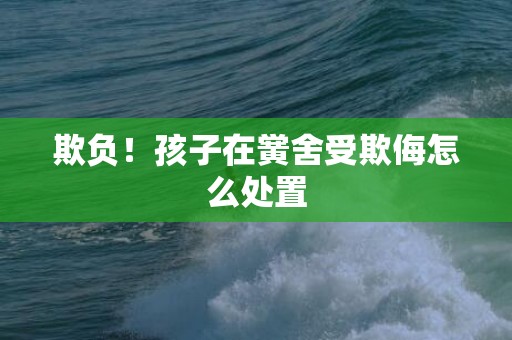欺负！孩子在黉舍受欺侮怎么处置