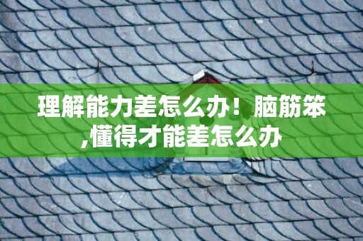 理解能力差怎么办！脑筋笨,懂得才能差怎么办