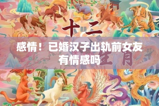 感情！已婚汉子出轨前女友有情感吗