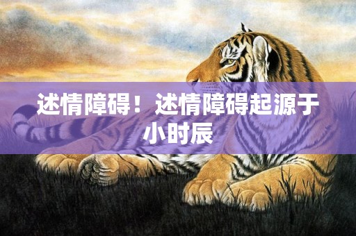述情障碍！述情障碍起源于小时辰