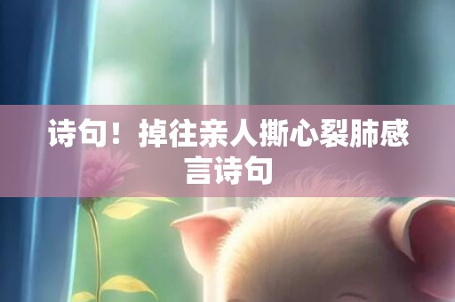 诗句！掉往亲人撕心裂肺感言诗句