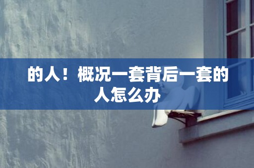 的人！概况一套背后一套的人怎么办