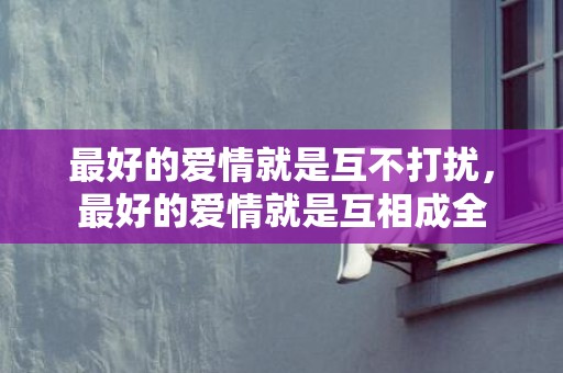 最好的爱情就是互不打扰，最好的爱情就是互相成全