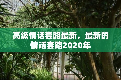 高级情话套路最新，最新的情话套路2020年