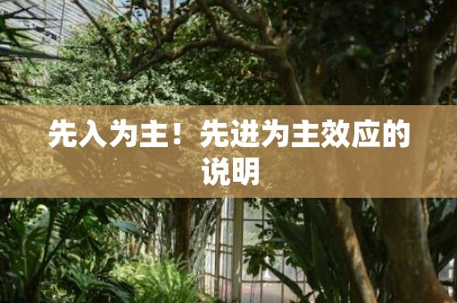 先入为主！先进为主效应的说明