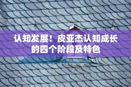 认知发展！皮亚杰认知成长的四个阶段及特色