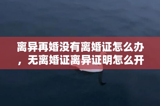 离异再婚没有离婚证怎么办，无离婚证离异证明怎么开