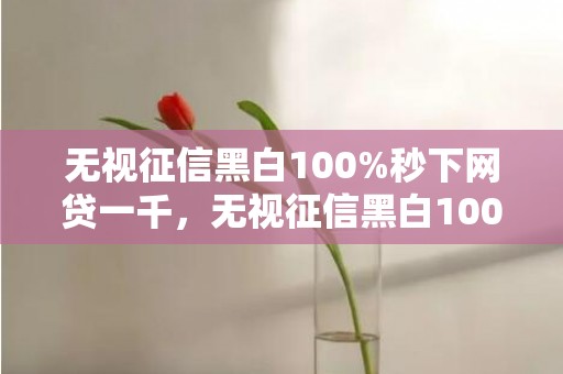无视征信黑白100%秒下网贷一千，无视征信黑白100%秒下网贷