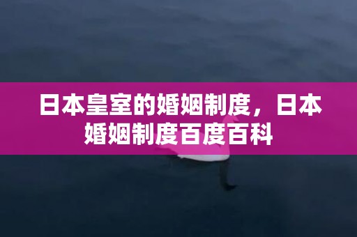 日本皇室的婚姻制度，日本婚姻制度百度百科