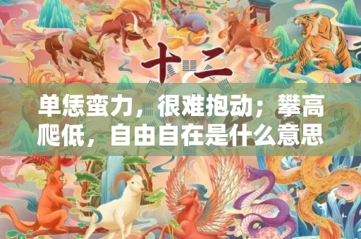 单恁蛮力，很难抱动；攀高爬低，自由自在是什么意思是什么含义，精选答案