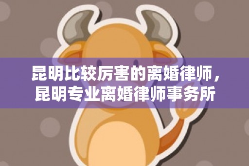 昆明比较厉害的离婚律师，昆明专业离婚律师事务所