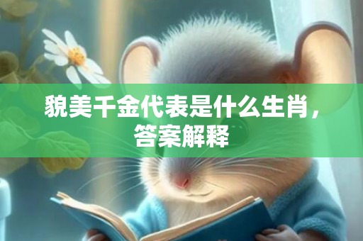 貌美千金代表是什么生肖，答案解释