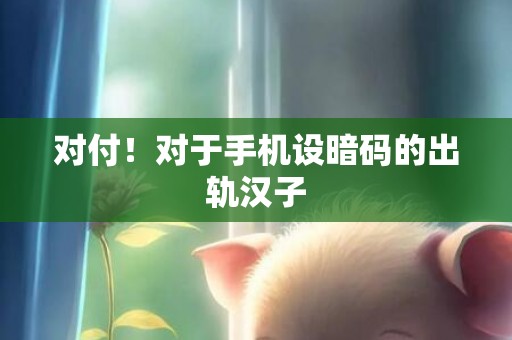 对付！对于手机设暗码的出轨汉子