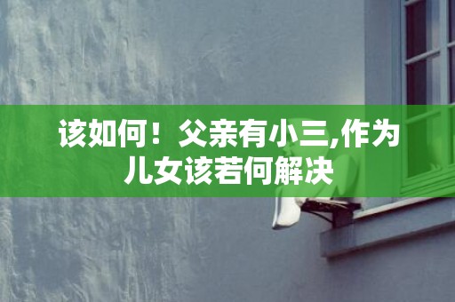 该如何！父亲有小三,作为儿女该若何解决
