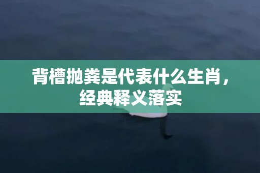 背槽抛粪是代表什么生肖，经典释义落实