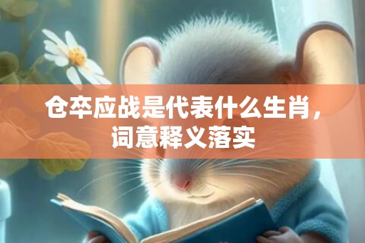 仓卒应战是代表什么生肖，词意释义落实