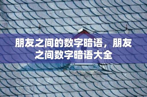 朋友之间的数字暗语，朋友之间数字暗语大全