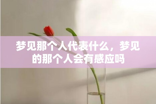 梦见那个人代表什么，梦见的那个人会有感应吗