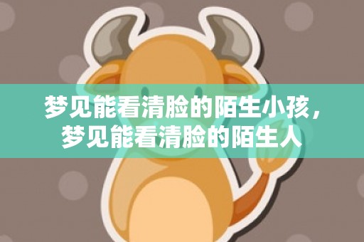 梦见能看清脸的陌生小孩，梦见能看清脸的陌生人