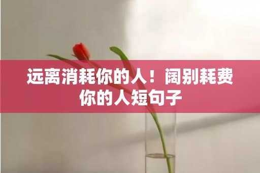 远离消耗你的人！阔别耗费你的人短句子