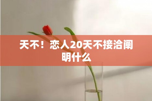 天不！恋人20天不接洽阐明什么