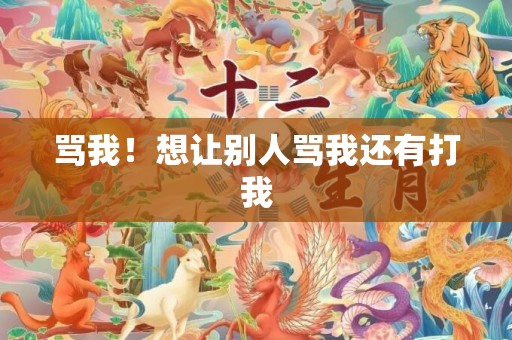 骂我！想让别人骂我还有打我