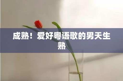 成熟！爱好粤语歌的男天生熟