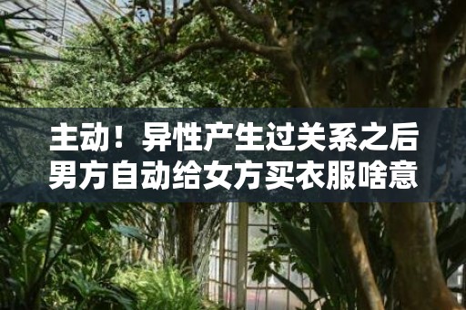主动！异性产生过关系之后男方自动给女方买衣服啥意思