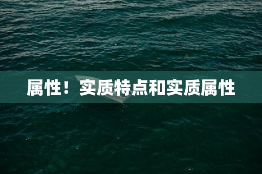 属性！实质特点和实质属性