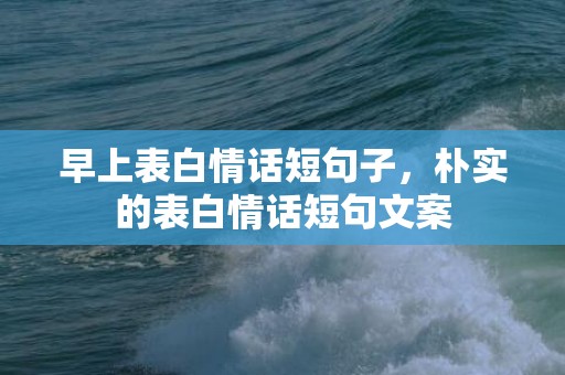 早上表白情话短句子，朴实的表白情话短句文案