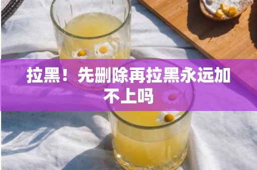 拉黑！先删除再拉黑永远加不上吗
