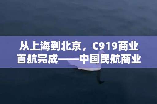 从上海到北京，C919商业首航完成——中国民航商业运营国产大飞机正式起步