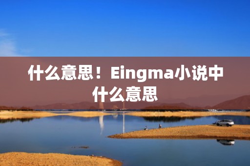 什么意思！Eingma小说中什么意思