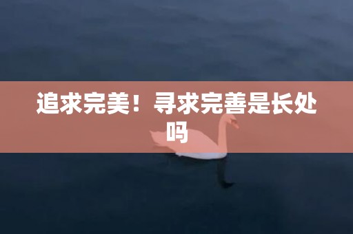 追求完美！寻求完善是长处吗